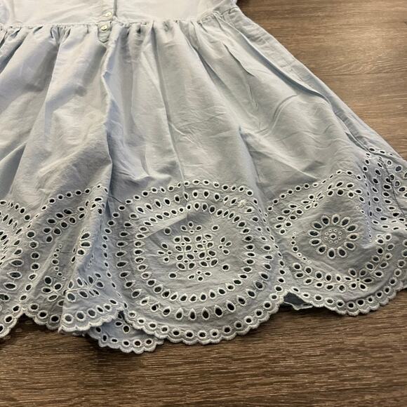 HATCH Maternity The Inez Eyelet Babydoll Shirt Dress Blue 100% Cotton 0 / XS EUC - Picture 8 of 15